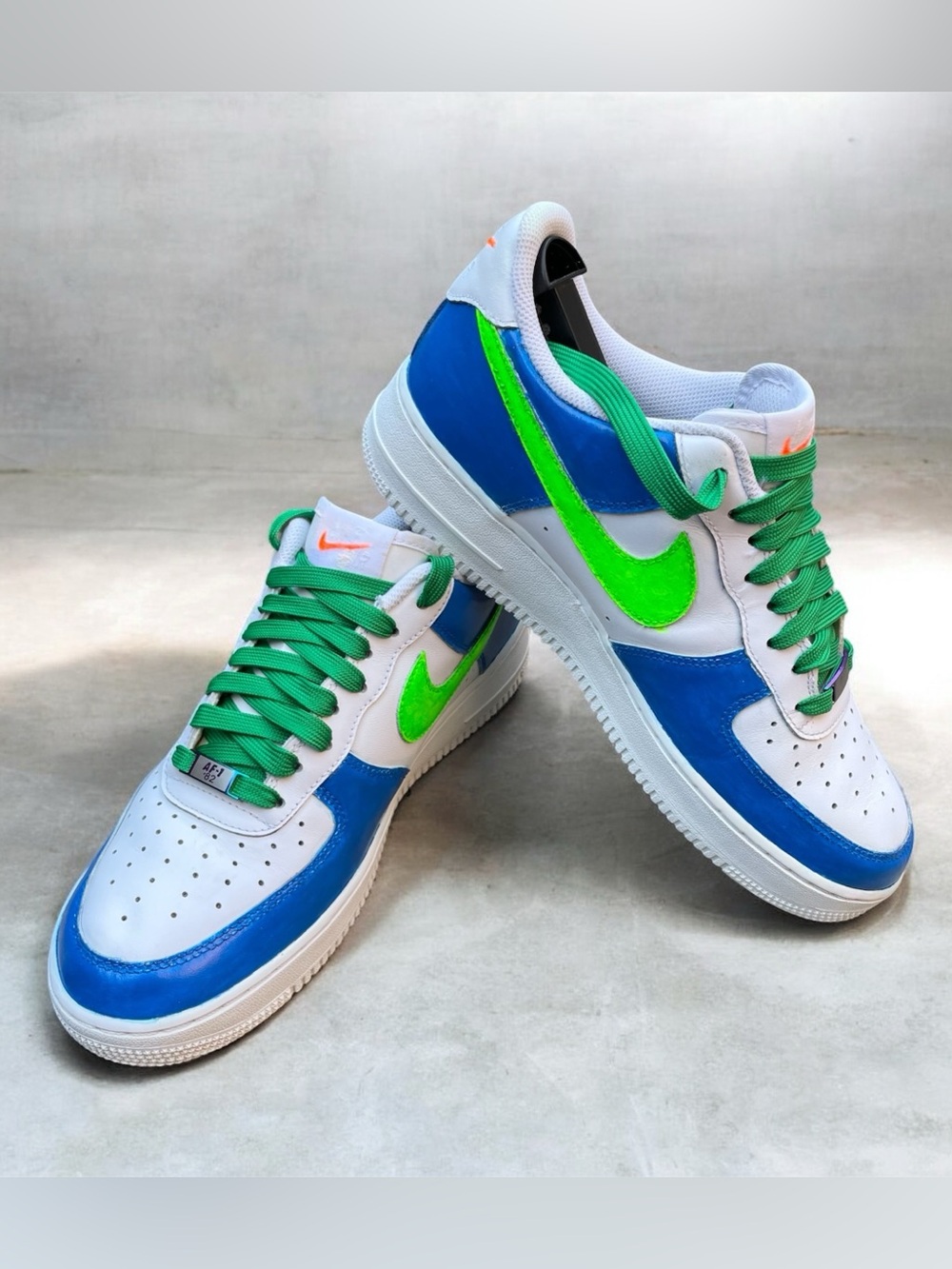 Nike Air Force 1 Men’s Sneakers White Blue Green Size US 9.5 EUR 43 CM CM 27.5